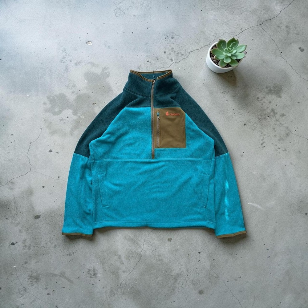 Men Cotopaxi Abrazo Half-Zip Fleece Pullover Jacket Blue Men's L Large
